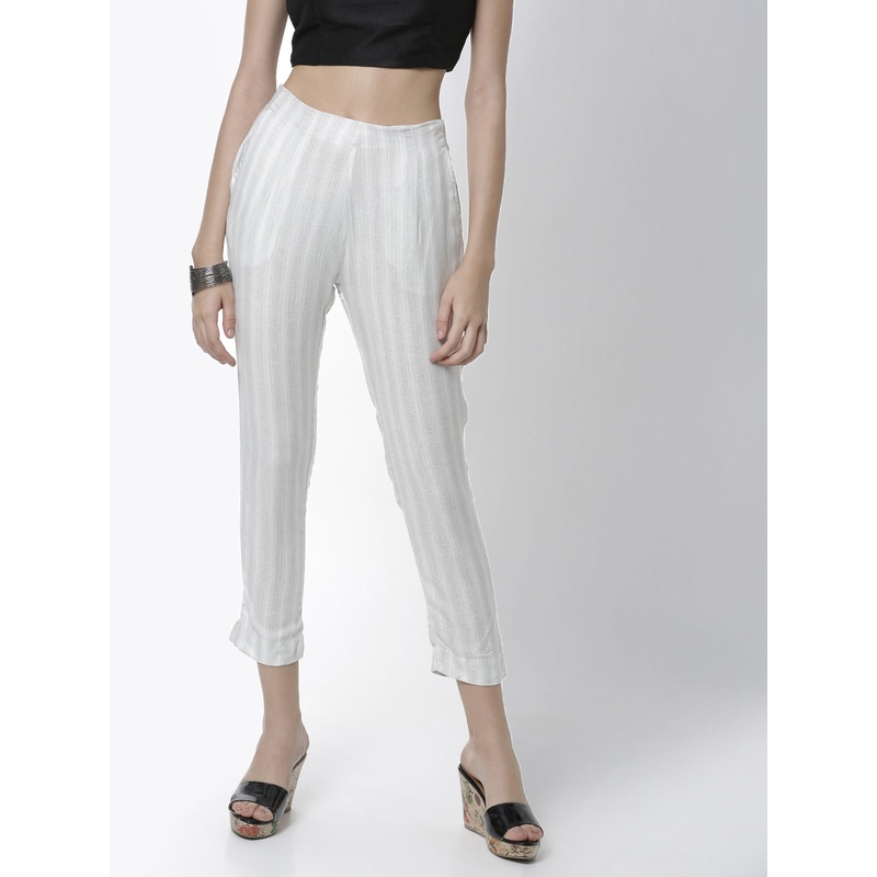 Women’s Cigarette Pant  Yarn Dyed Rayon Light Grey