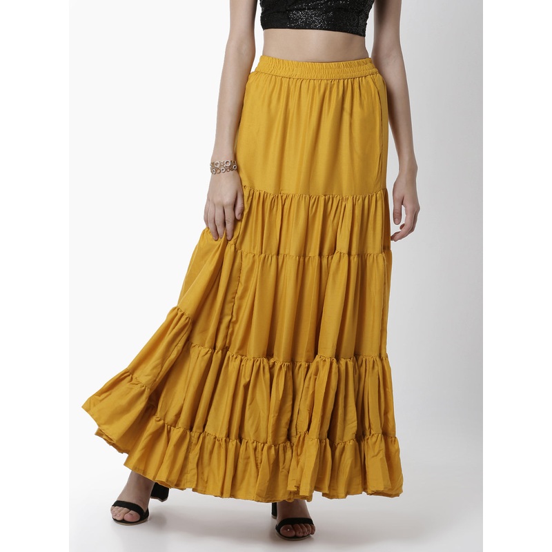 Women’s Ethnic Skirt  Solid Cotton  Mustard