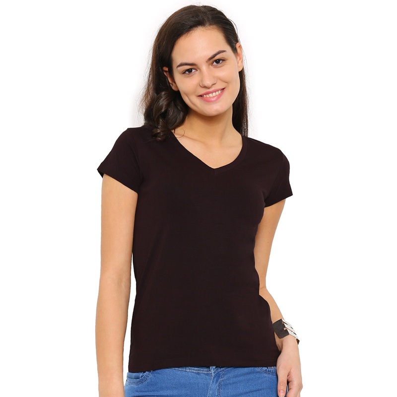 Women’s Half Sleeve Top Maroon Brown