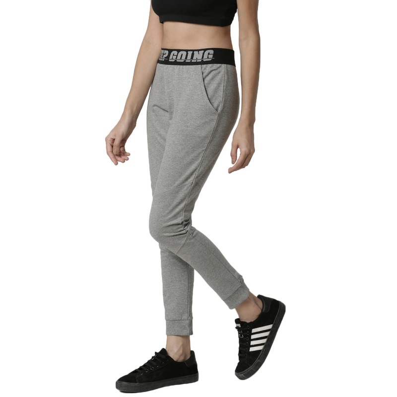 Women’s Jogger  Solid Cotton  Grey Melange