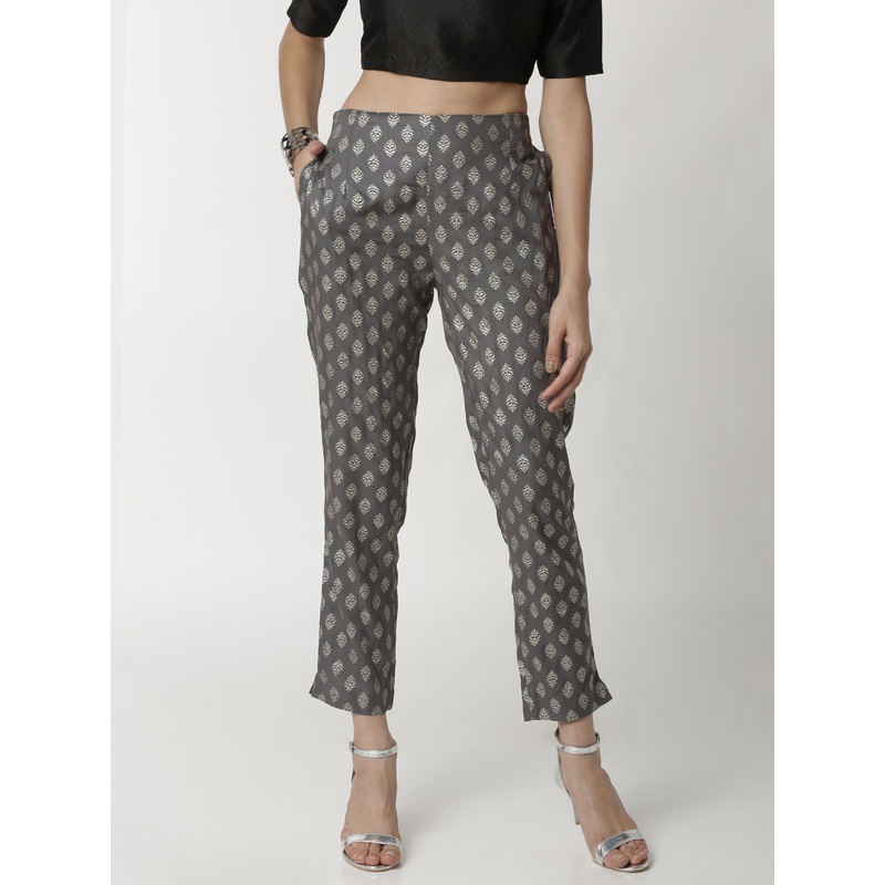 Women’s Printed Cigarette Pant Grey