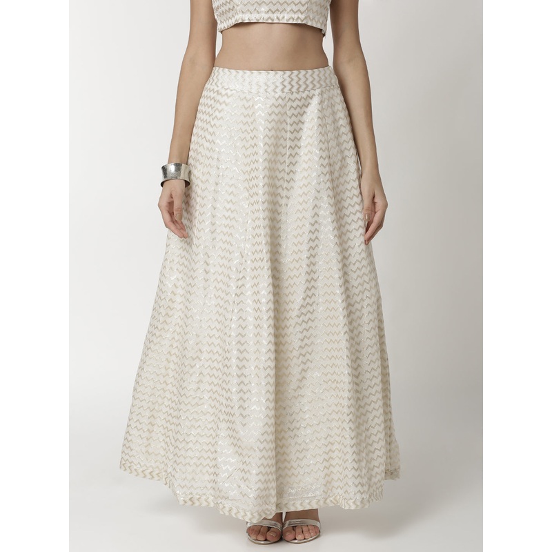 Women’s Printed Ethnic Skirt Offwhite