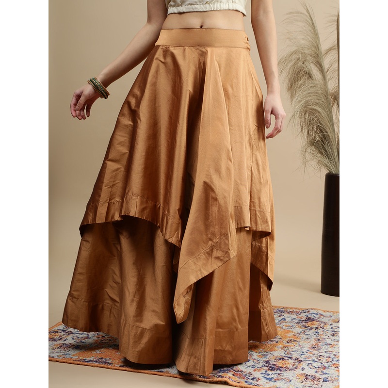 Women’s Skirt Gold Beige|Golden Beige|S|M|L|XL|XXL|LWBSKSOWC6077082