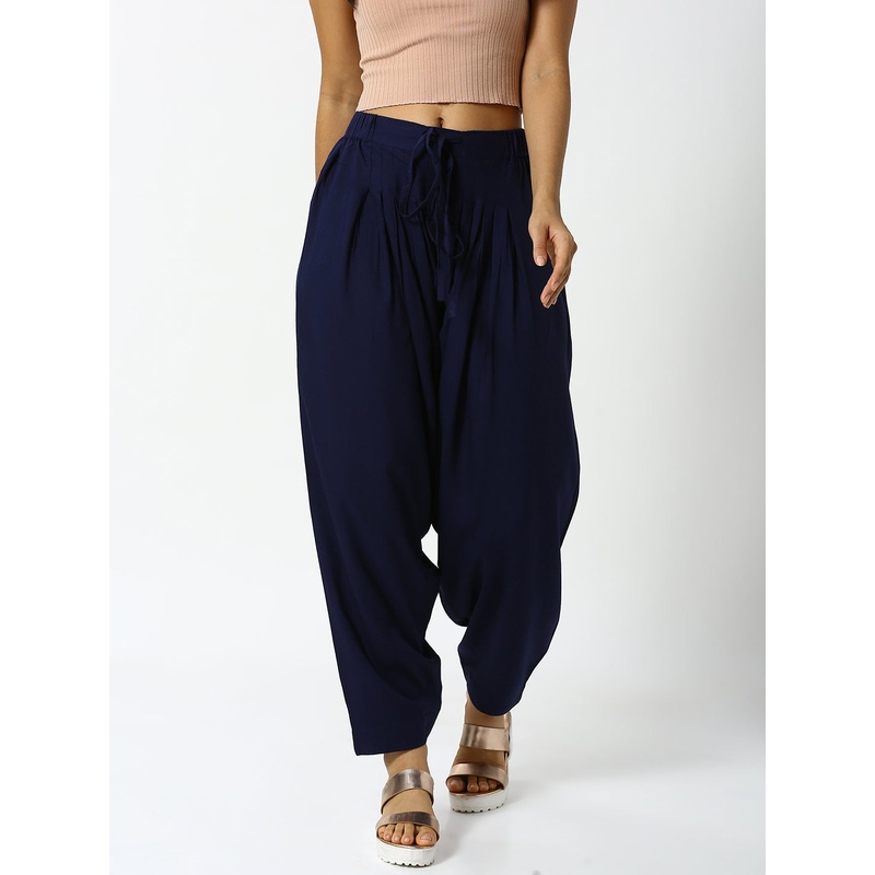 Womens Salwar Dhoti Pant Dark Navy Blue