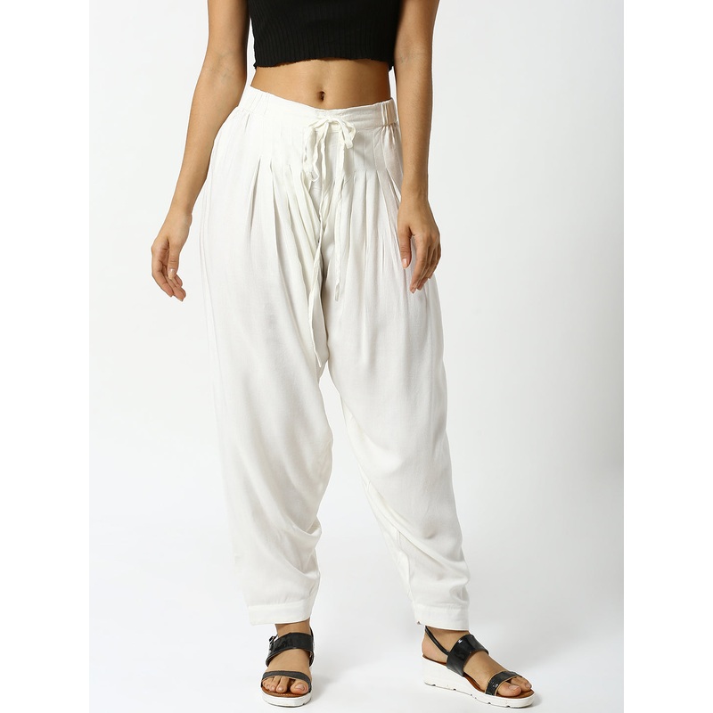 Womens Salwar Dhoti Pant OffWhite