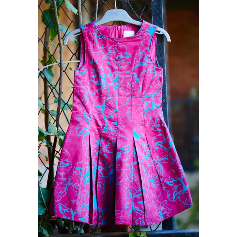 Girls Printed Fit & Flare Dark Purple Dress