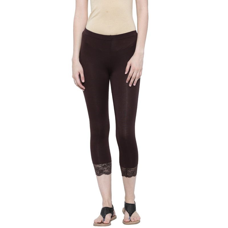 Ladies 3/4th Leggings Brown|Brown|XXL|XL|L|M|S|XS|LLG3LLEC10113