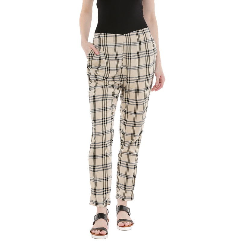 Ladies Beige Cigarette Pant|Beige|XXL|XL|L|M|S|LWBCPYDF5033001