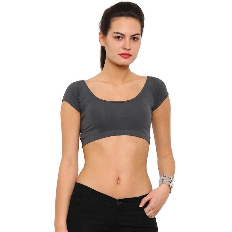 Ladies Crop Top Dark Grey|Dark Grey|XL|L|M|S|XS|LKTHSSOF10665