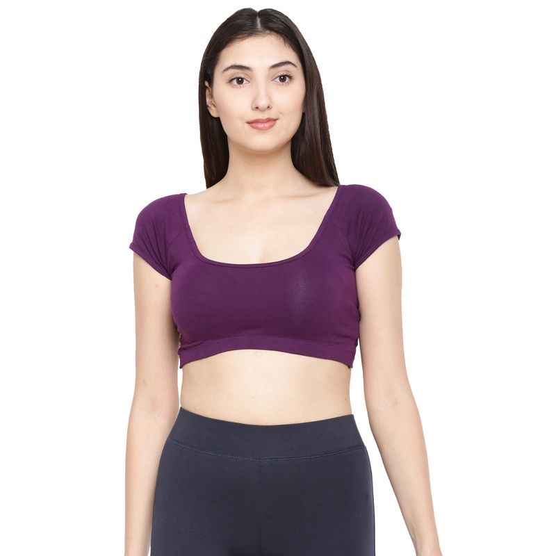 Ladies Crop Top Deep Blue|Deep Purple|XL|L|M|S|XS|LKTHSSOF106699