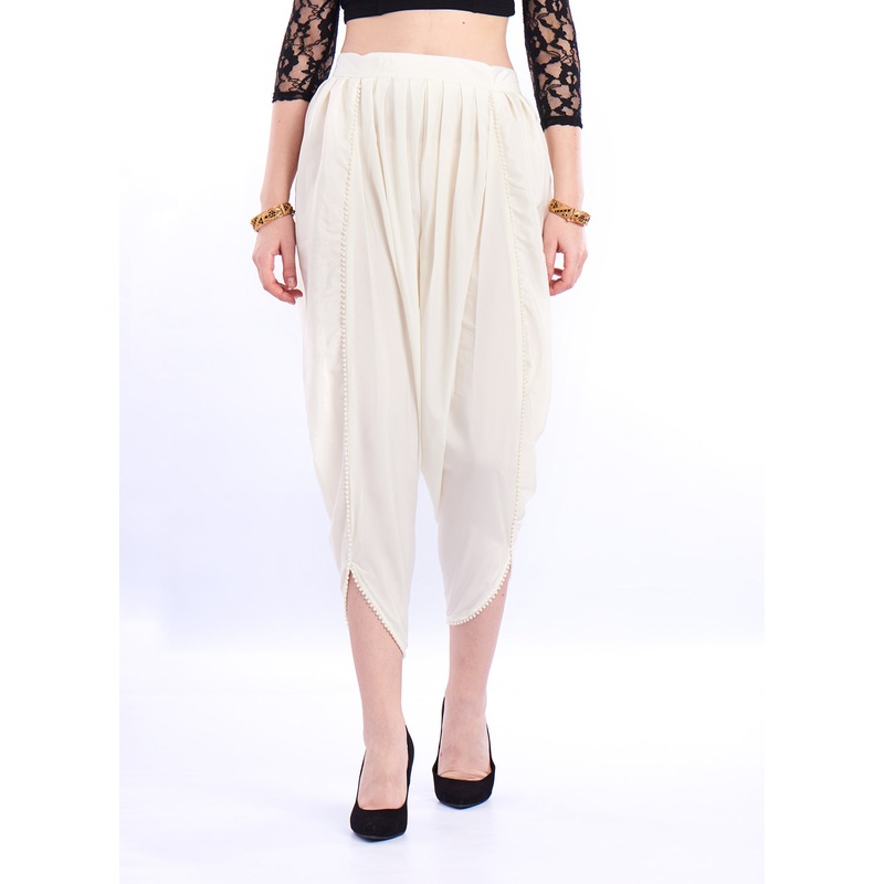 Ladies Dhoti Pant Offwhite|Offwhite|L-XL|S-M|LWBDPSOF4064009