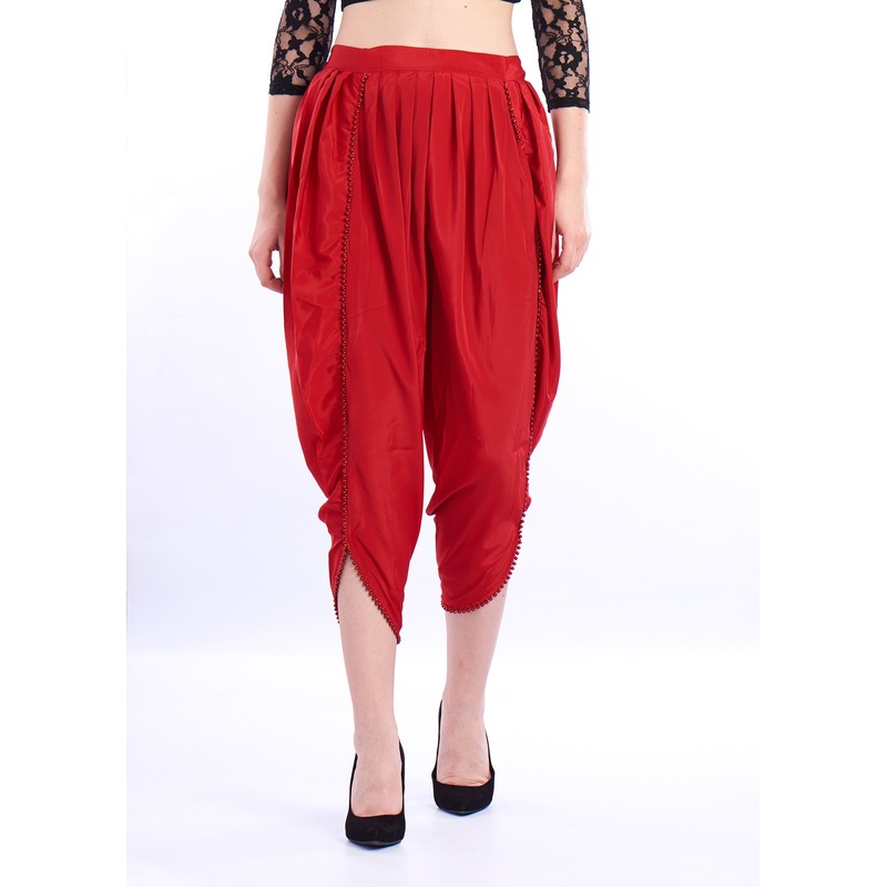 Ladies Dhoti Pant Red|Red|L-XL|S-M|LWBDPSOF4064010