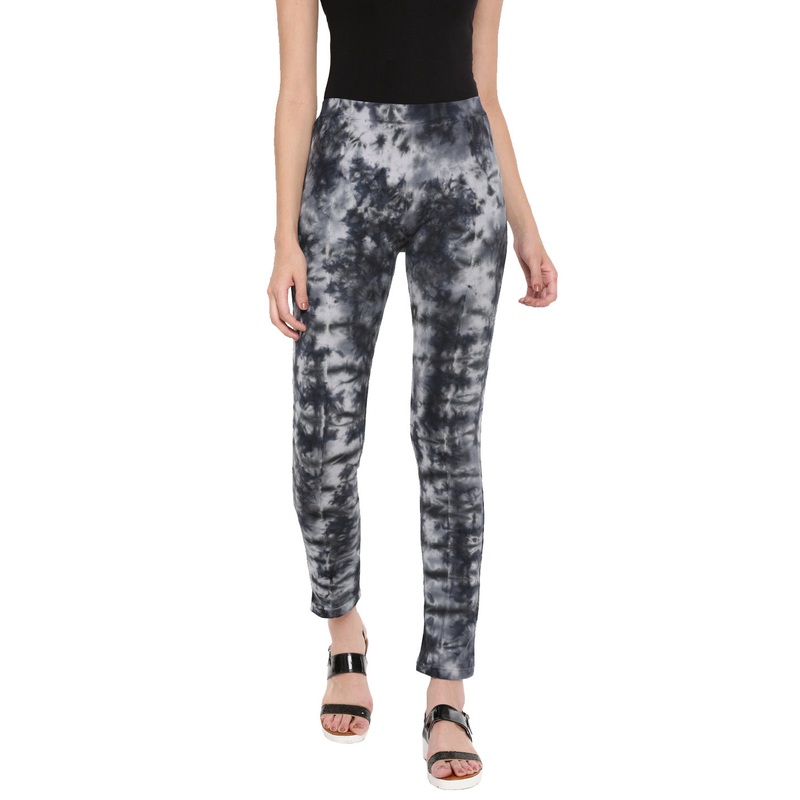 Ladies Die & Dye Black Knitted Jeggings