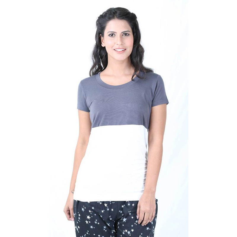 Ladies Half Sleeve Dark Grey Top