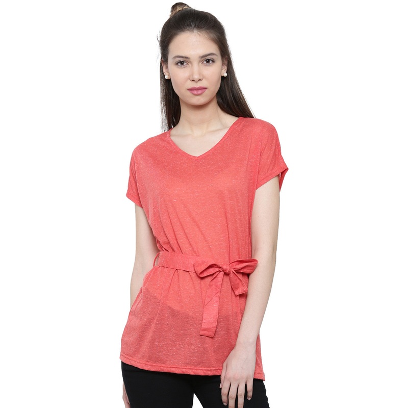 Ladies Half Sleeve Red Top|Red|XXL|XL|L|M|S|XS