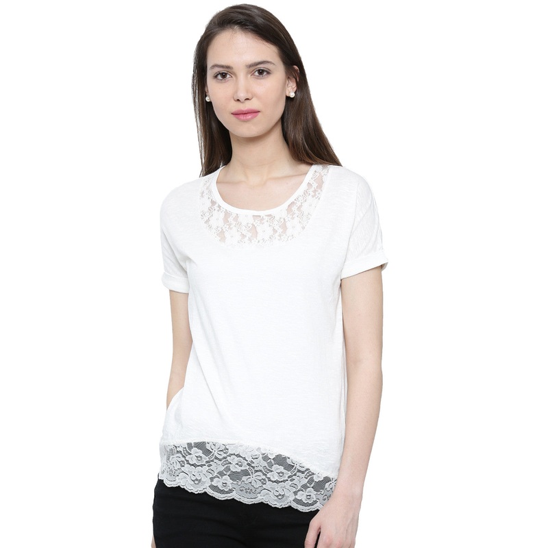Ladies Half Sleeve Top Offwhite