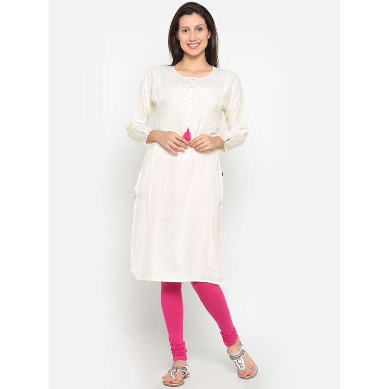 Ladies Kurta Solid White|White|XXL|XL|L|M|S|LKUFSSOKU0012011