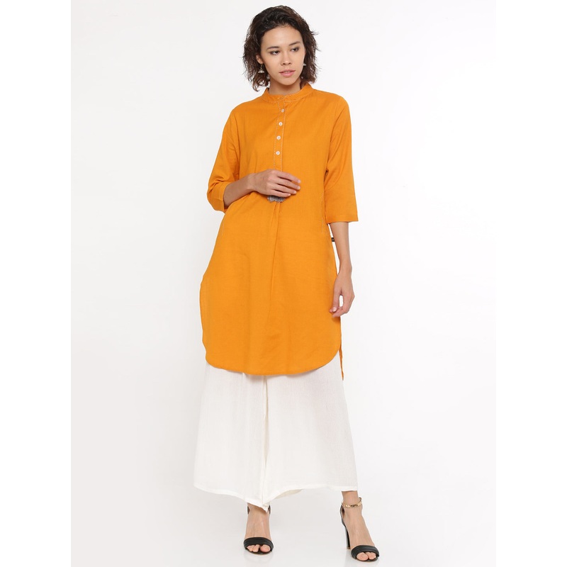 Ladies Kurti 3/4th Sleeve Mustard