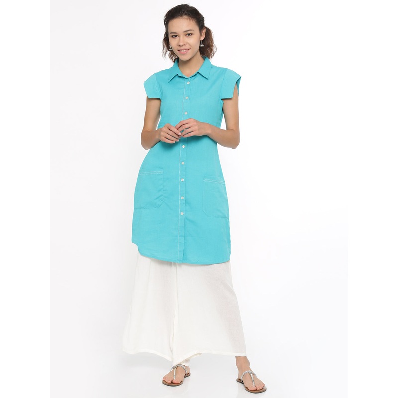 Ladies Kurti Cap SleeveBlue|Blue|XXL|XL|L|M|S|LKUCSSOKU0022013