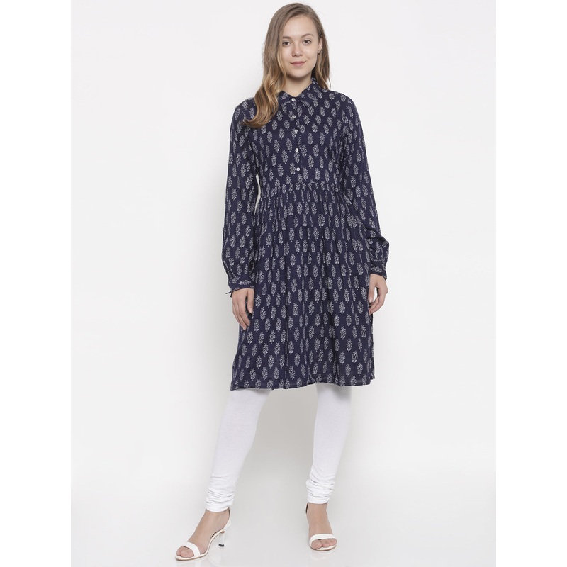 Ladies Kurti Full Sleeve Navy Blue