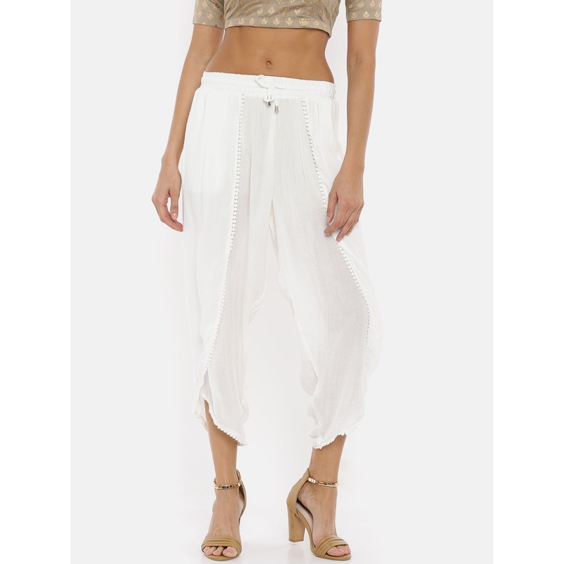 Ladies Offwhite Dhoti Pant.|White|XL|L|M|S|LWBDPSOF4041011