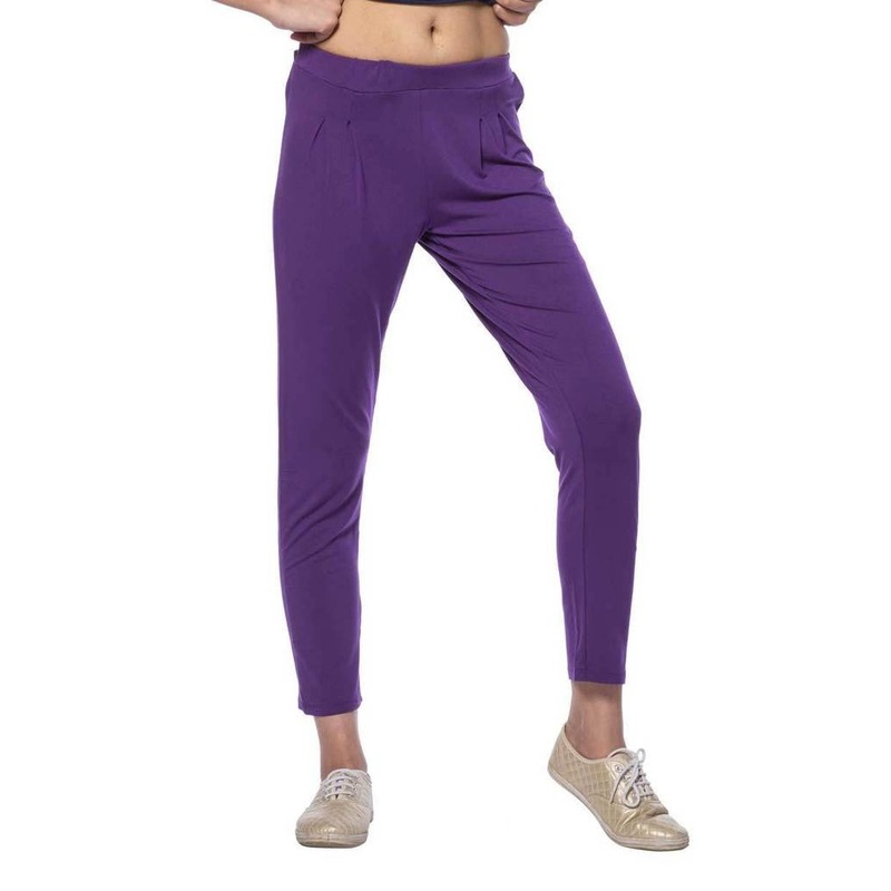 Ladies Pleated Pant Dark Purple