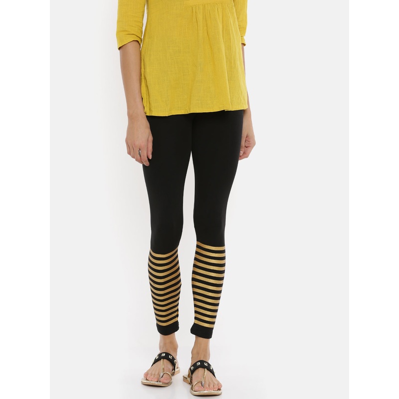 Ladies Printed Black Leggings|Black|XXL|XL|L|M|S|LLGALAOF6002002