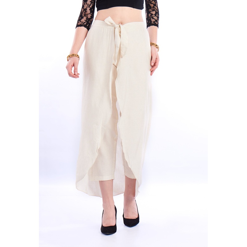 Ladies Ruffled Skirt Solid OffWhite