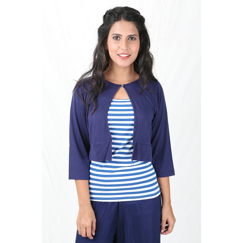 Ladies Short Shrug Navy Blue|Navy Blue|XXL|XL|L|M|S|XS|LSHSSSOF10238