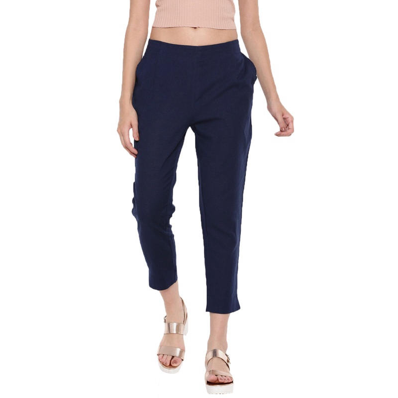 Ladies Straight Pant Dark Navy Blue