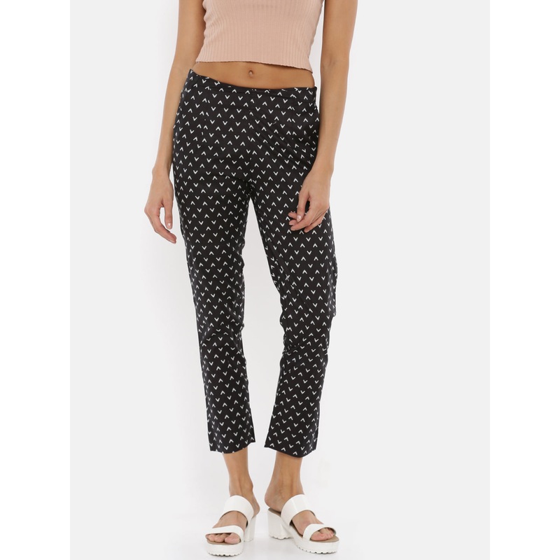Women’s Printed Cigarette Pant Black
