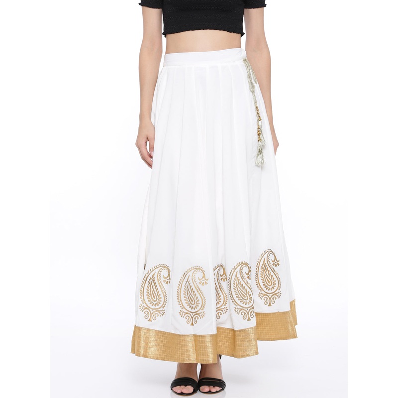 Women’s Printed Skirt White|White|XXL|XL|L|M|S|LWBSKSOF307111