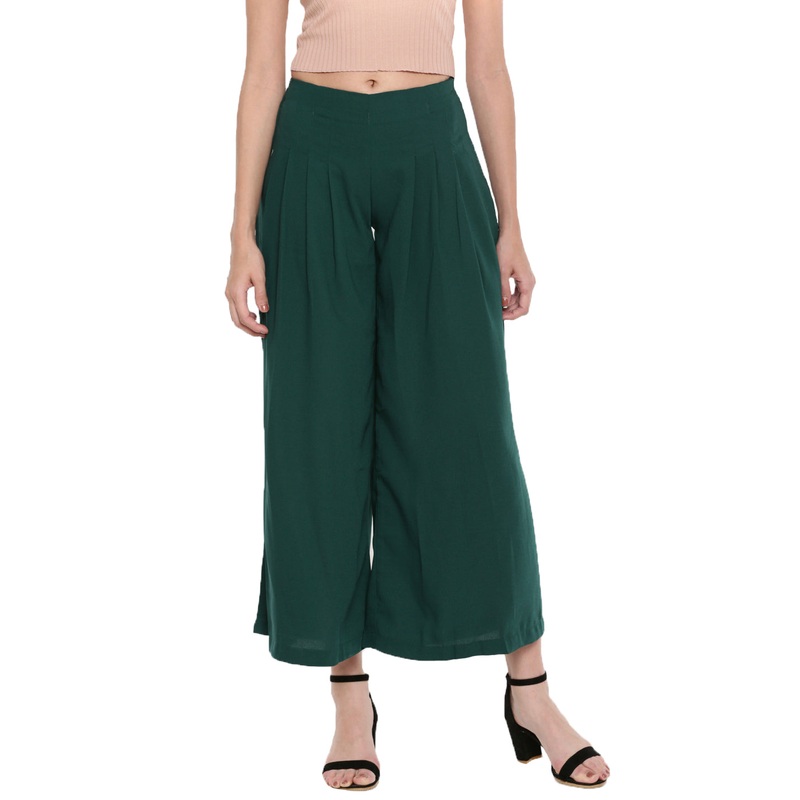 Womens Palazzo Bottle Green|Bottle Green|XXL|XL|L|M|S|LWBLPSOF4033015