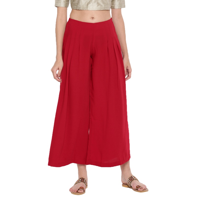 Womens Palazzo Red|Red|XXL|XL|L|M|S|LWBLPSOF4033010