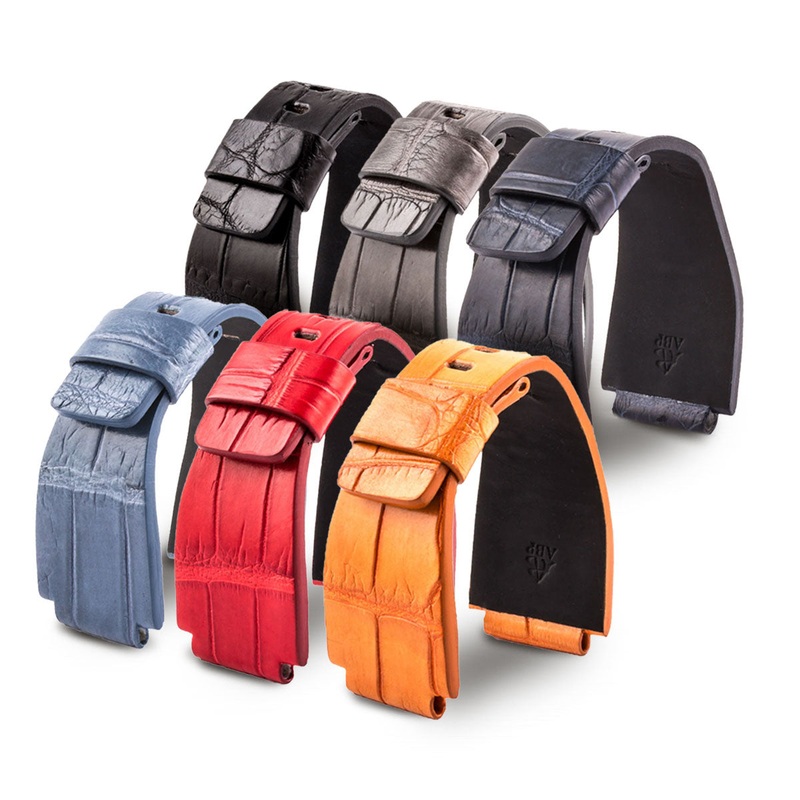Bell & Ross – Bracelet montre cuir – Alligator sauvage (noir, gris, bleu, rouge, orange…)