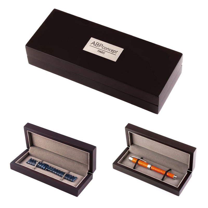 Boite rangement stylo ou bracelet – Bois marron fonc