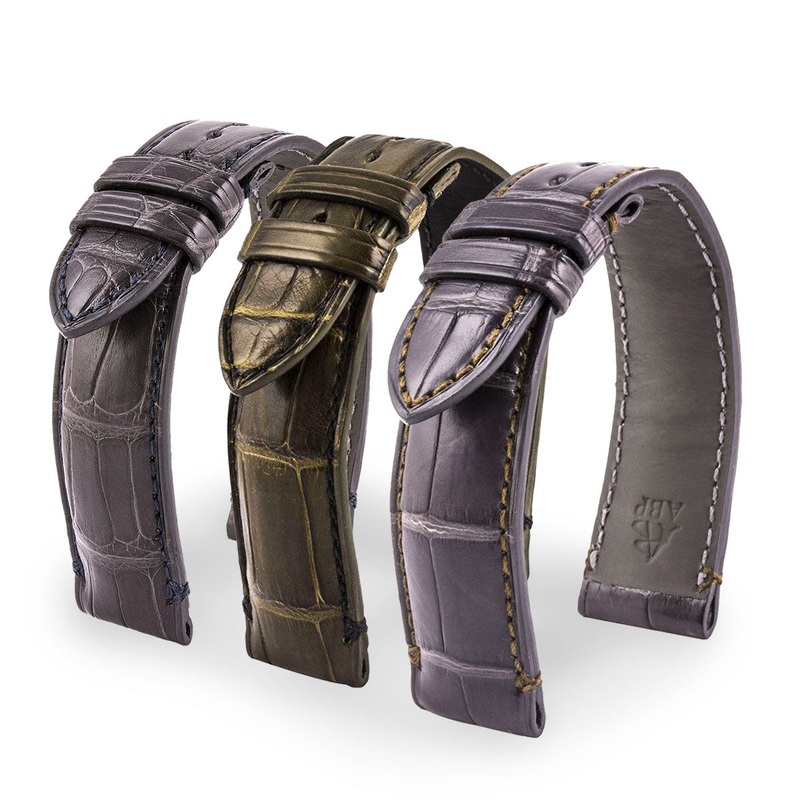 Bracelet-montre cuir – US Military – Alligator (gris / kaki, gris / bleu marine, kaki / noir)