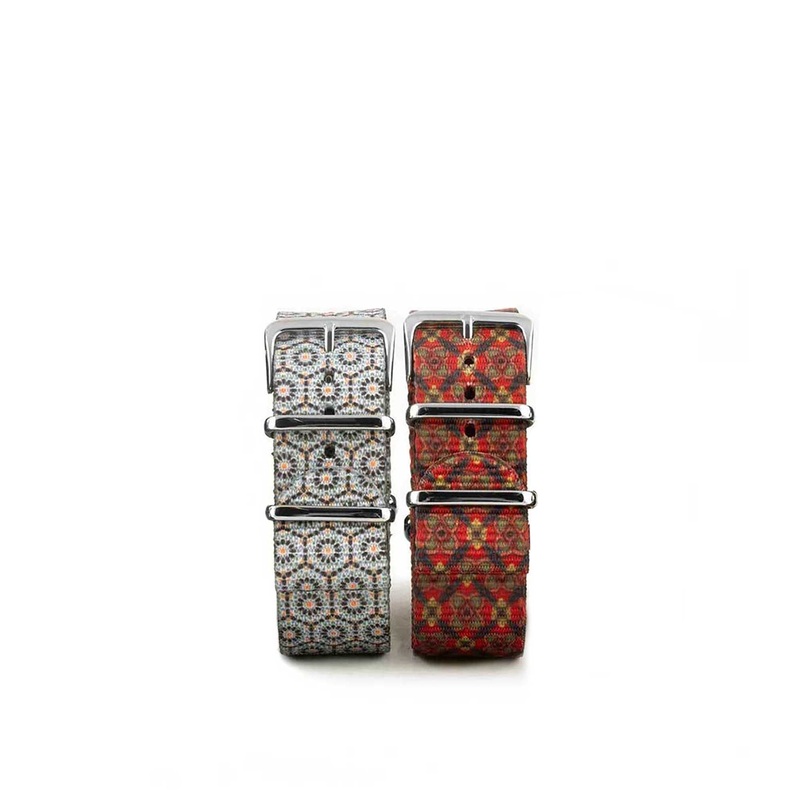 Bracelet pour montre Nato – Nylon / Tissu – Dandy (gris, rouge, dor)