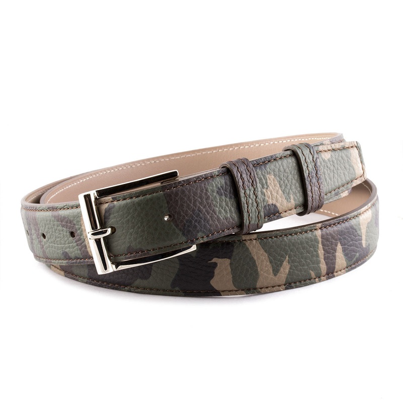 Ceinture cuir classique – Veau camo