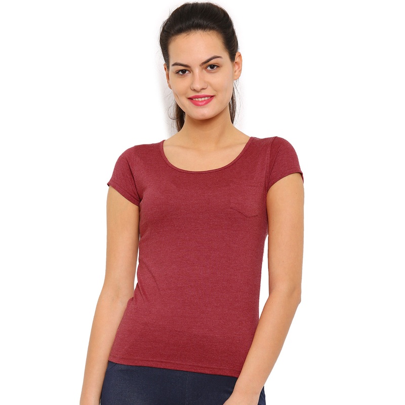 Ladies Top Maroon Melange|Maroon Melange|XXL|XL|L|M|S|XS|KTHS001089AW1589