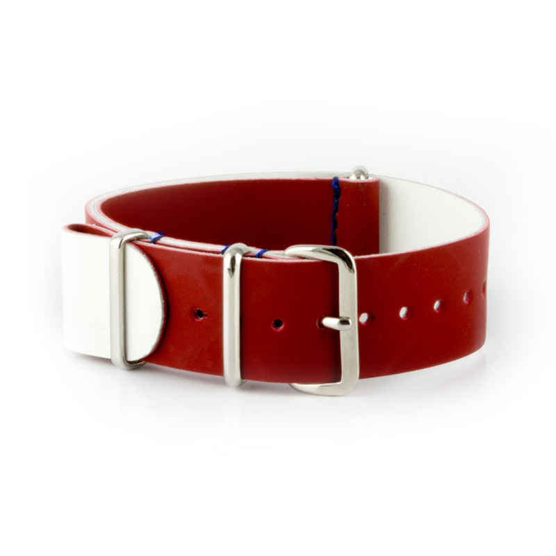 Rpublique – Bracelet NATO veau rubber – Rouge