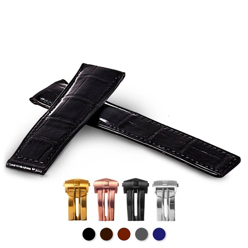 Tag Heuer – Bracelet-montre cuir – Alligator (noir, marron fonc, marron moyen, gris, bleu)