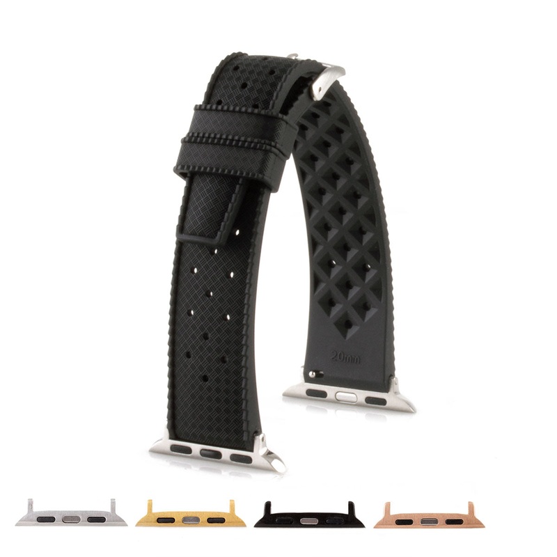 Apple Watch – Bracelet montre caoutchouc Tropic – Rubber (noir, marron, vert, rouge…)