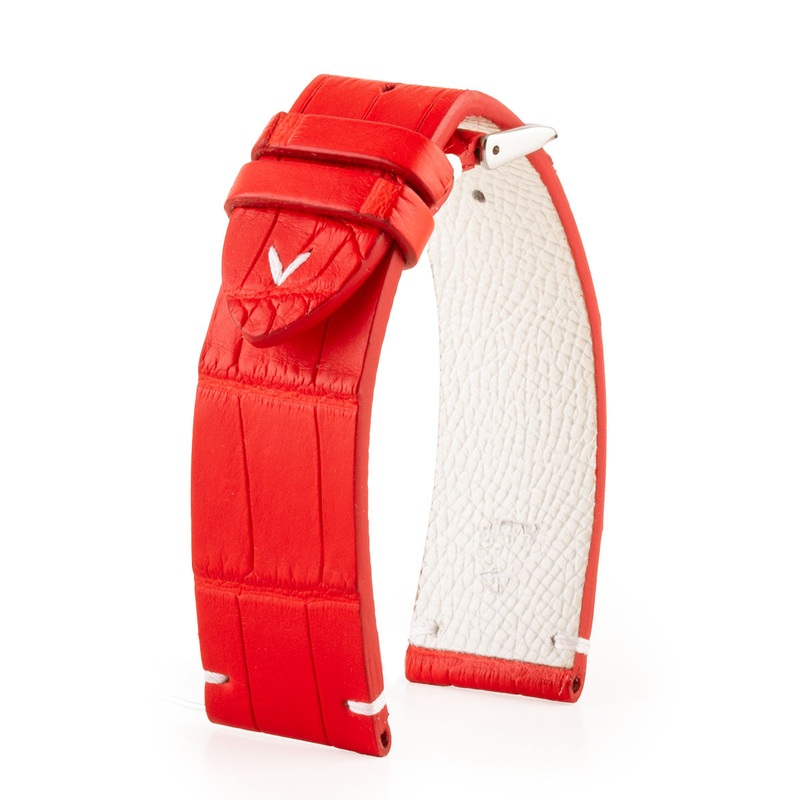 Bracelet montre cuir – Canada – Alligator rouge