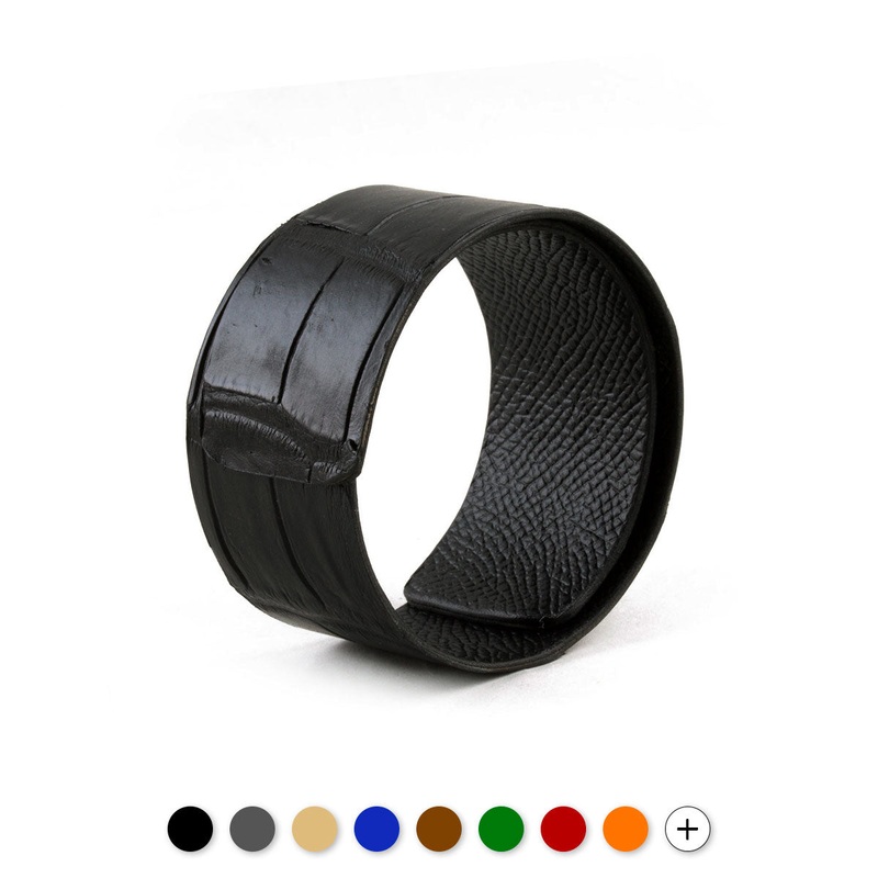 Bracelet ornemental type Snap – Alligator (noir, marron, bleu, rouge…)