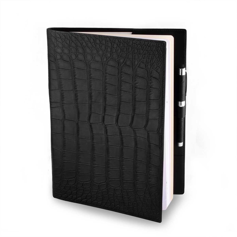 Couverture pour agenda & cahier en cuir – Alligator