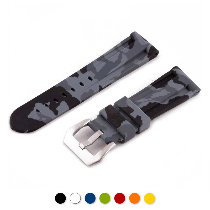 Panerai Luminor – Bracelet montre caoutchouc – Rubber Camo (noir, bleu, vert, rouge…)