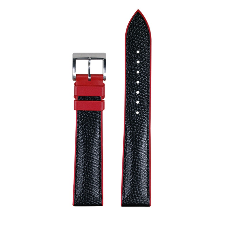 Rubber B – Bracelet caoutchouc en Veau – Srie Structure base Rouge