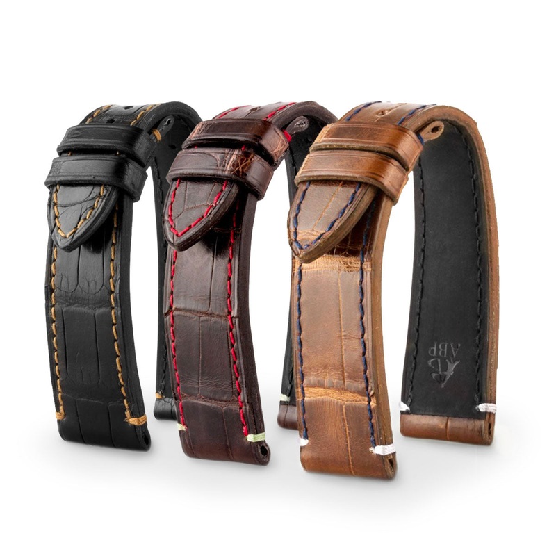 Tudor Black Bay Heritage – Bracelet de montre cuir – Alligator tannage wax (noir, marron)