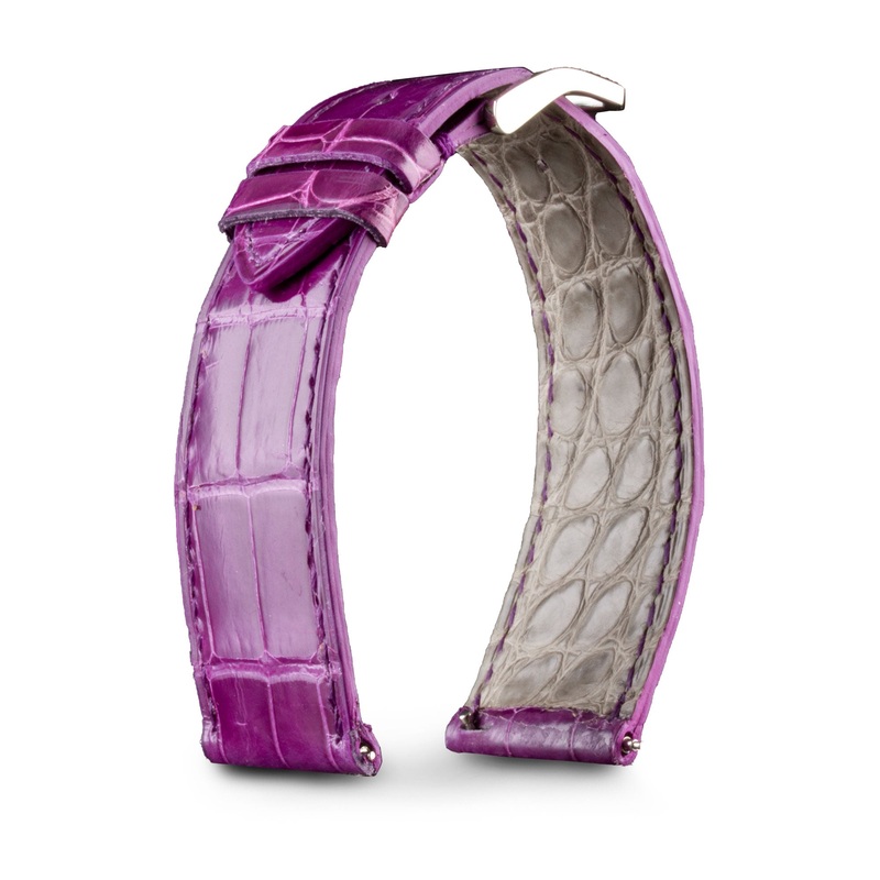 Bracelet montre cuir – Anatole Baker – Alligator brillant rose